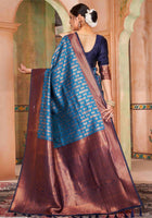 Sky Blue Kanjivaram Silk Saree