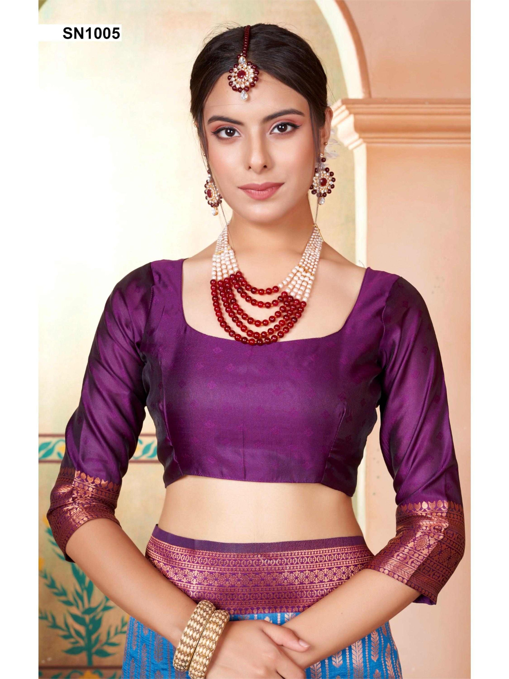 Sky Blue Kanjivaram Silk Saree