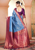 Sky Blue Kanjivaram Silk Saree