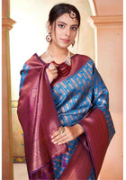 Sky Blue Kanjivaram Silk Saree