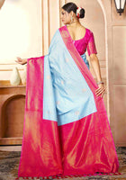 Sky Blue Kanjivaram Silk Saree