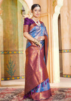 Sky Blue Kanjivaram Silk Saree