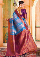 Sky Blue Kanjivaram Silk Saree