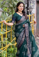 Teal Blue Dola Silk Cotton Saree
