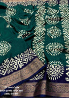 Teal Blue Dola Silk Cotton Saree