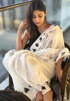 White Chanderi Saree