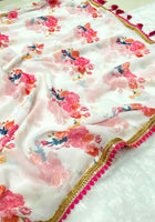 White Chiffon Saree