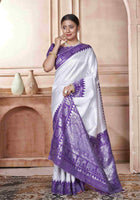 White Kanjivaram Silk Saree