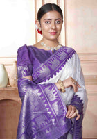 White Kanjivaram Silk Saree
