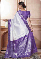 White Kanjivaram Silk Saree
