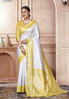 White Kanjivaram Silk Saree
