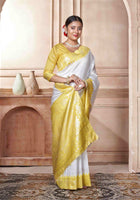 White Kanjivaram Silk Saree