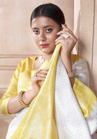 White Kanjivaram Silk Saree