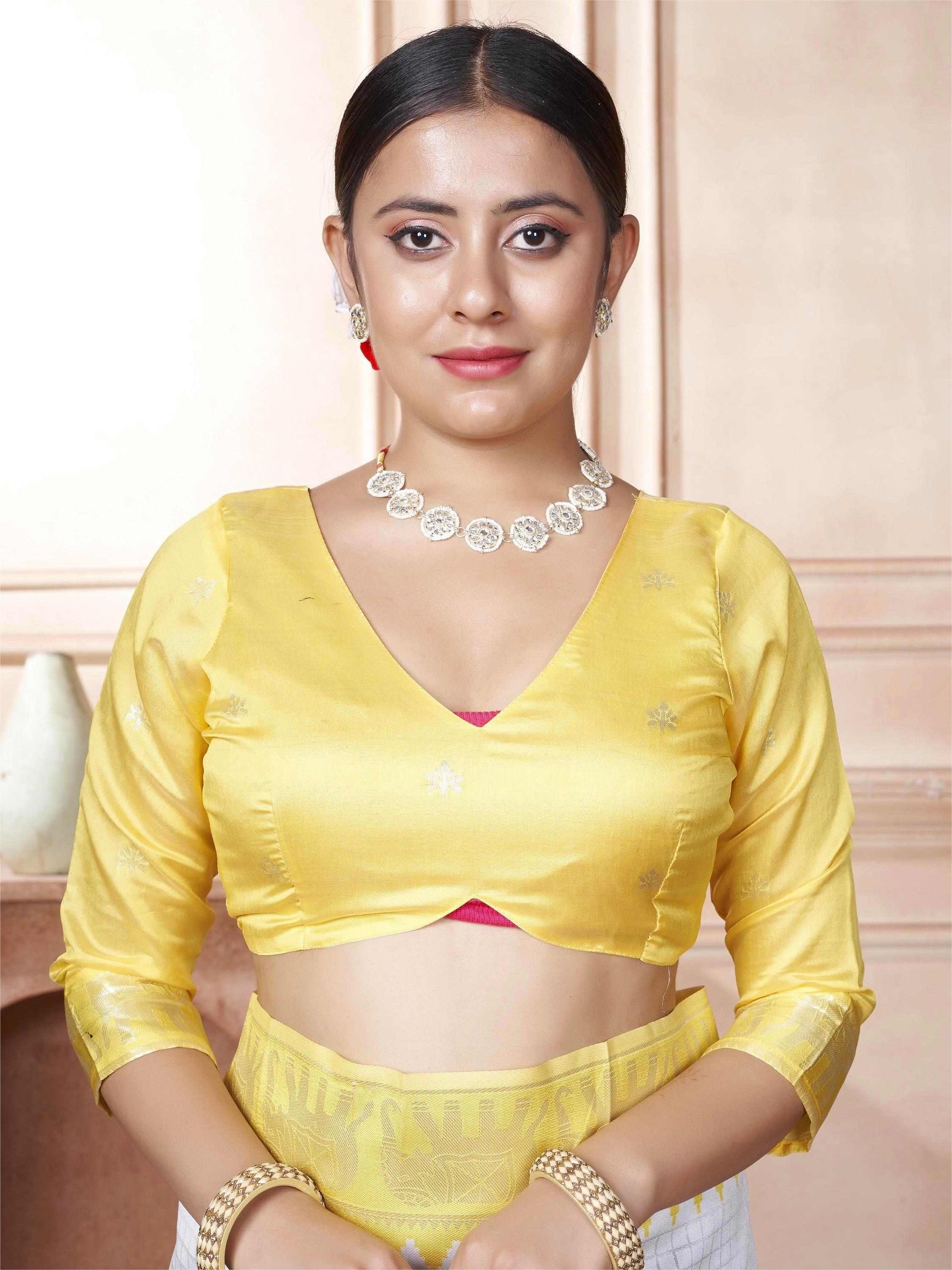 White Kanjivaram Silk Saree