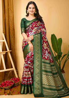 Wine Dola Silk Cotton Saree