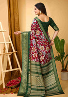 Wine Dola Silk Cotton Saree