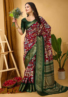 Wine Dola Silk Cotton Saree