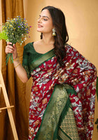 Wine Dola Silk Cotton Saree