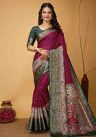 Wine Dola Silk Cotton Saree
