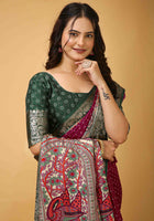 Wine Dola Silk Cotton Saree