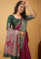 Wine Dola Silk Cotton Saree