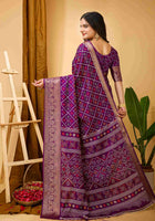 Wine Dola Silk Saree
