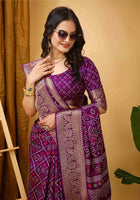 Wine Dola Silk Saree