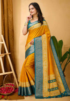 Yellow Dola Silk Cotton Saree