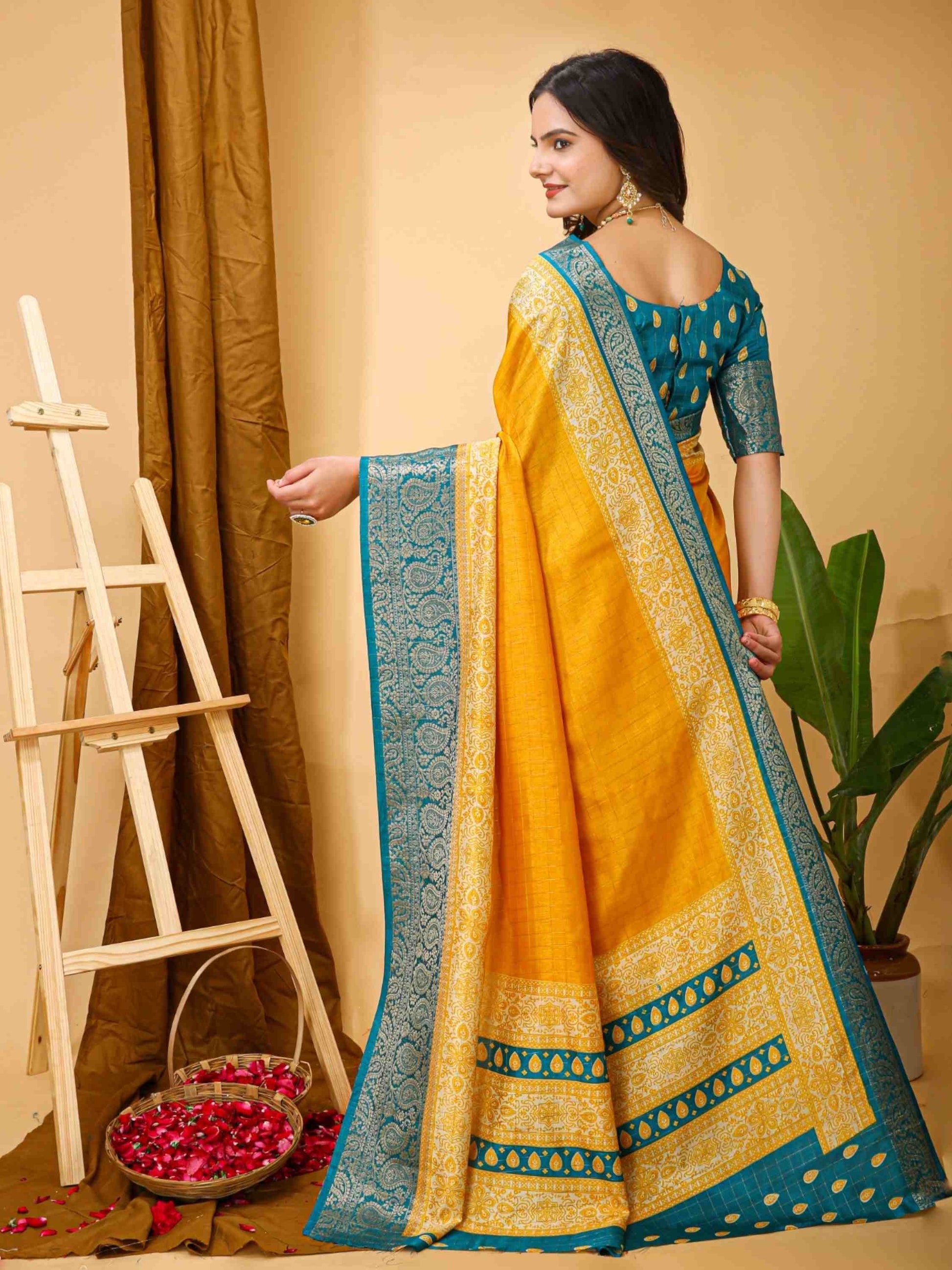 Yellow Dola Silk Cotton Saree