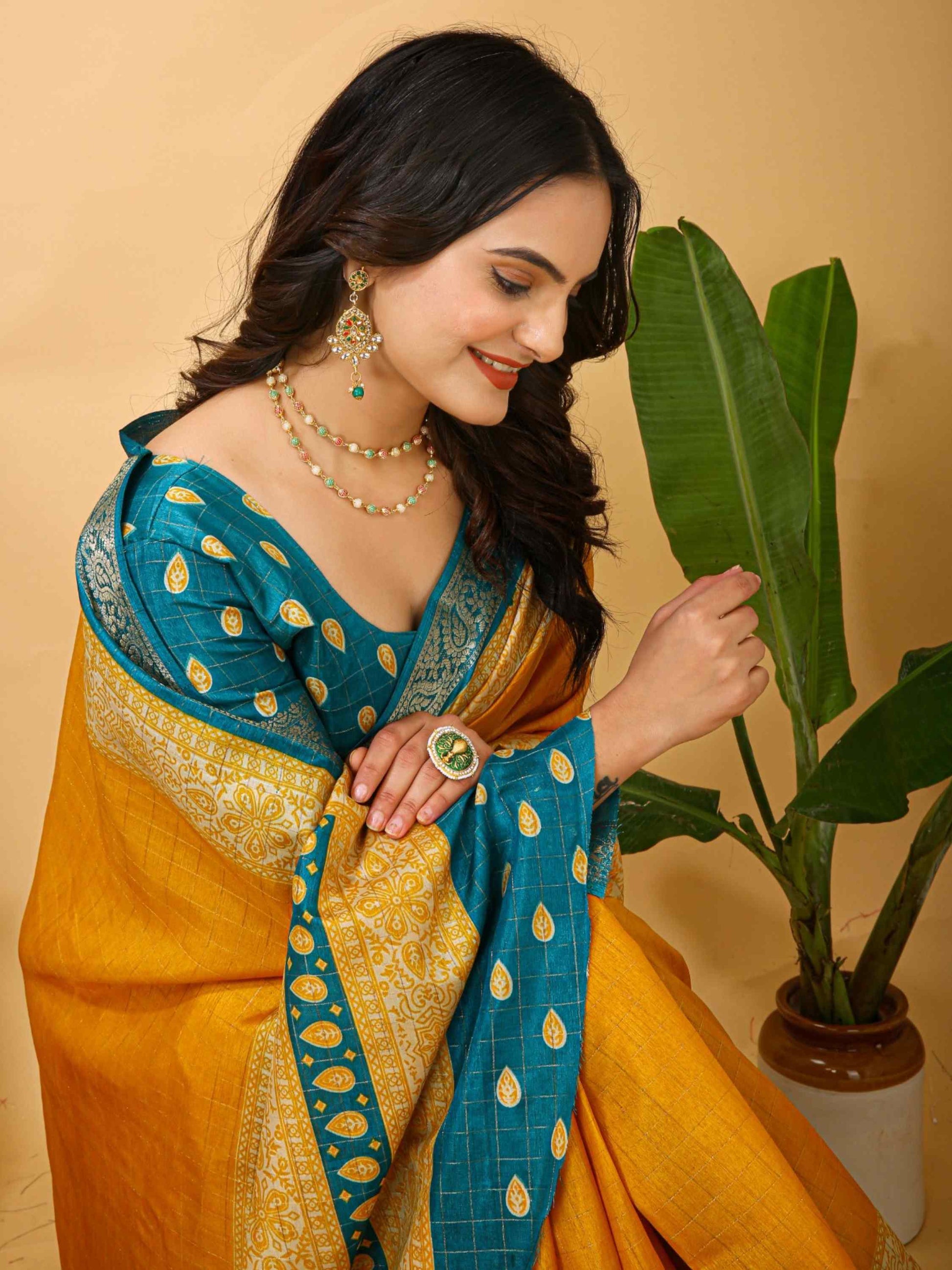 Yellow Dola Silk Cotton Saree