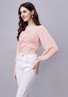 chiffon crop top