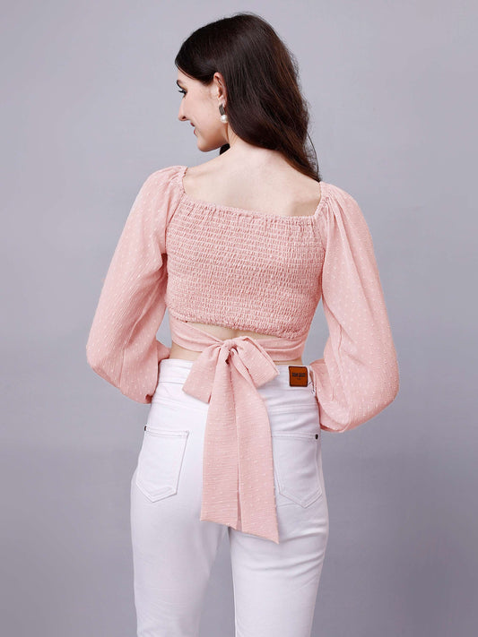 chiffon crop top