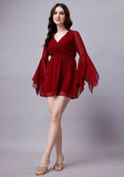 maroon mini dress