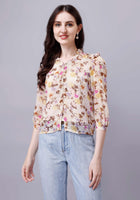 floral print sheer shirt