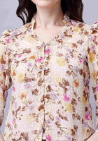 floral print sheer shirt
