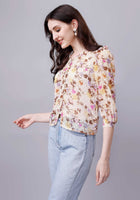 floral print sheer shirt