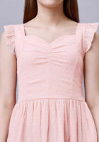 smocked mini dress