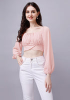 chiffon crop top