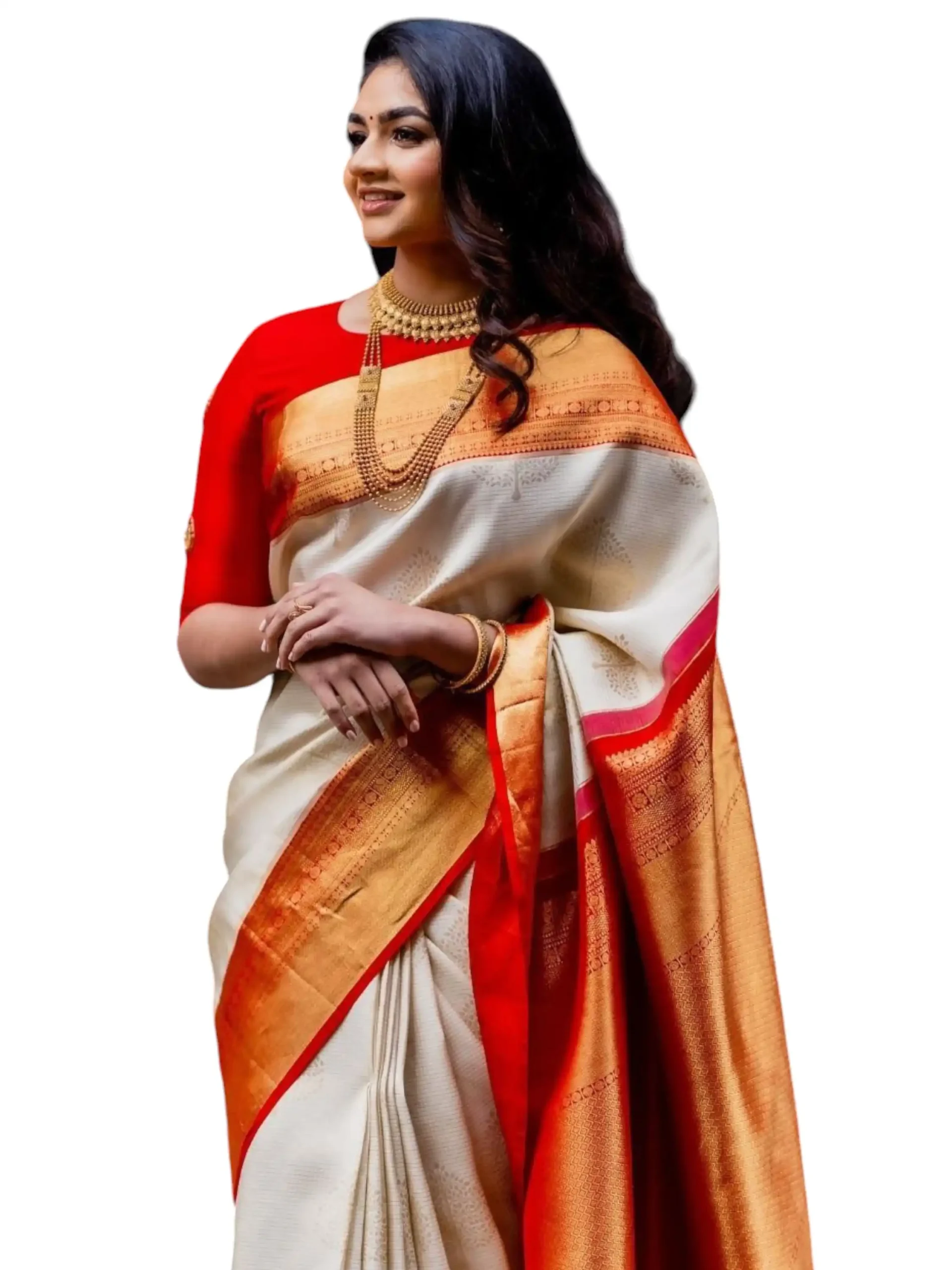 White Silk Saree